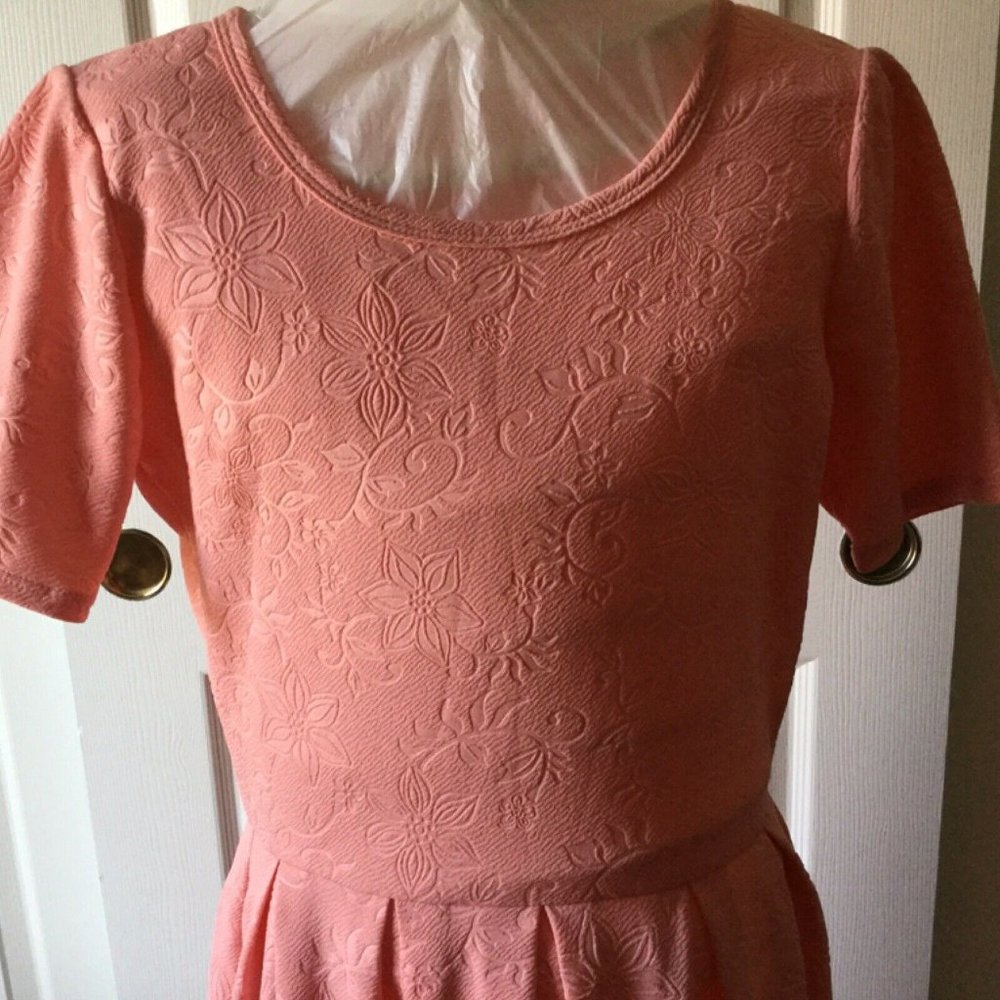 LuLaRoe Pink Floral Midi Dress - Picture 3 of 3